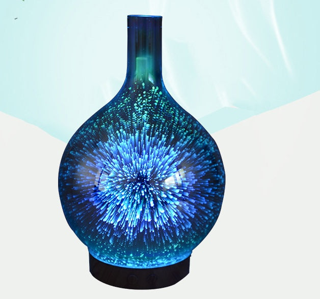 Diffuseur d'arômes en verre 3D, lampe colorée, humidificateur, veilleuse