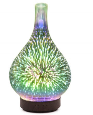 Diffuseur d'arômes en verre 3D, lampe colorée, humidificateur, veilleuse
