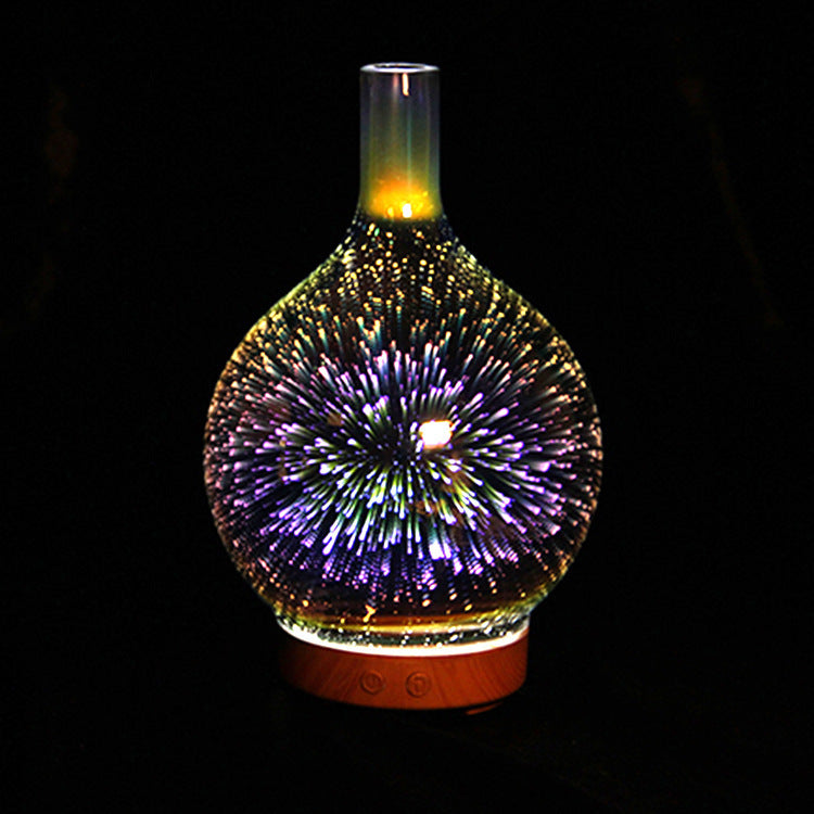 Diffuseur d'arômes en verre 3D, lampe colorée, humidificateur, veilleuse