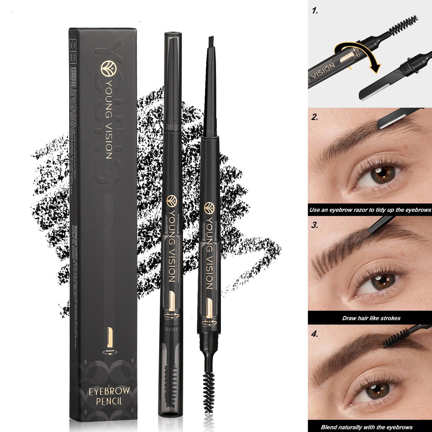 Crayon à sourcils 3 en 1 Fog Sense, waterproof et anti-bavures