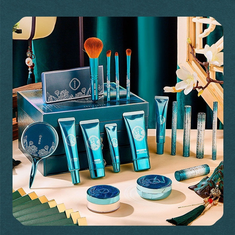 Ensemble de maquillage et de soins de la peau Green Lotus Beauty, 18 pièces